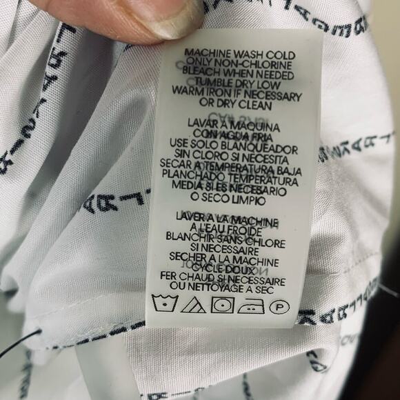 Karl Lagerfeld Paris Black Striped Button Down Shirt - Size XS - Picture 7 of 7